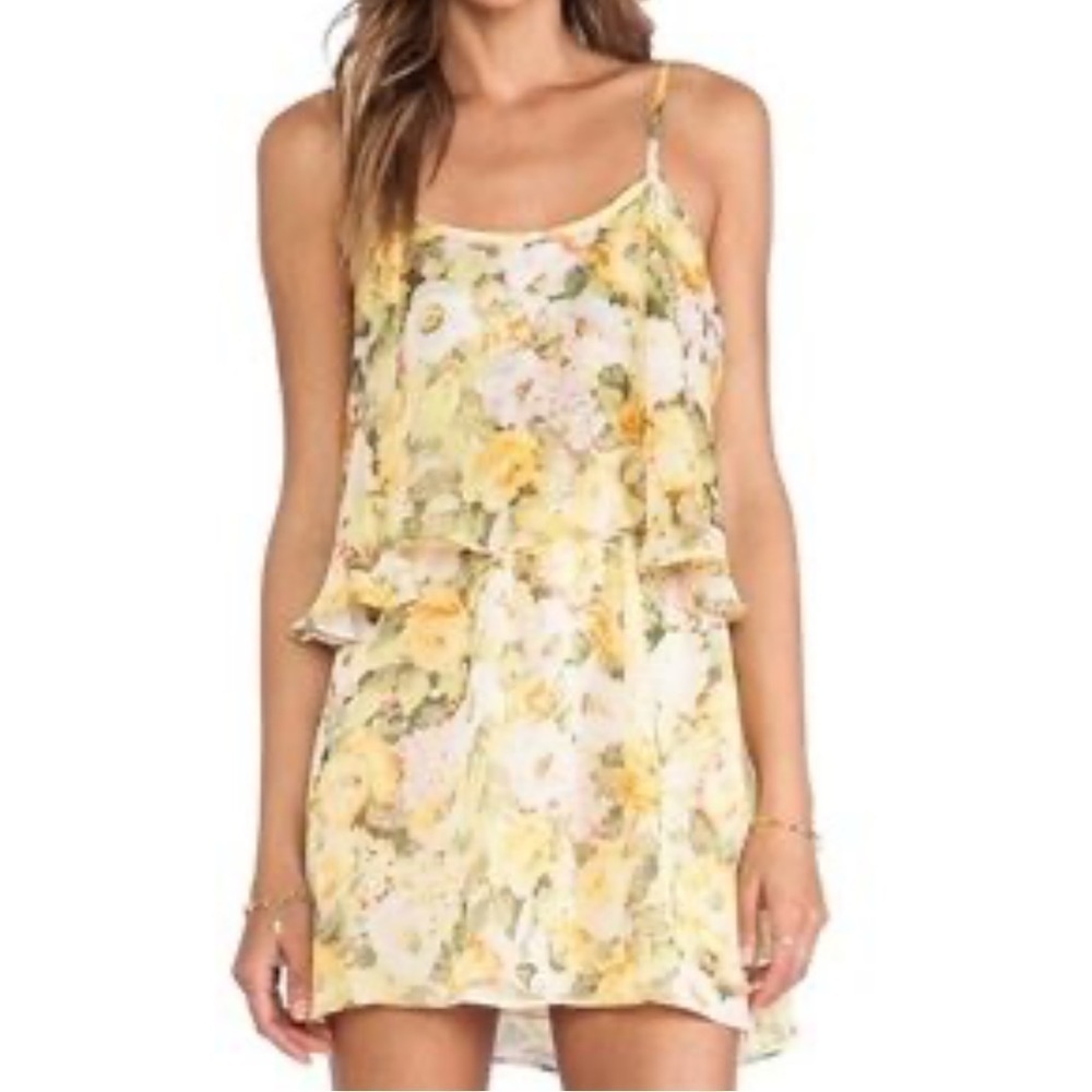 Lovers + Friends Floral Print Open Back Mini Dress